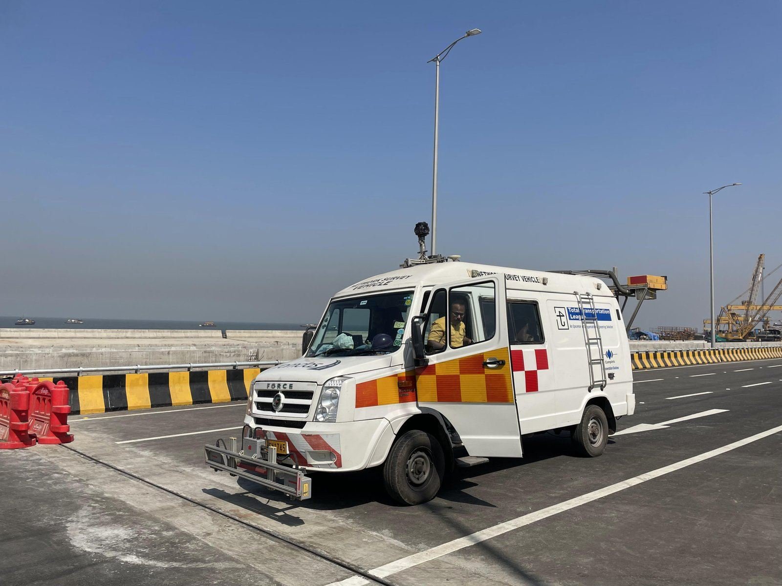 Pavement deflection testing on a highway carriageway